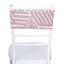 5 Pack Sequin Spandex Chair Sash White with Rose Gold Geometric Diamond Glitz Pattern - Durable & Easy To Use Stretchable Chair Bands