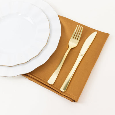 5 Pack Shimmer Gold Scuba Napkins â€“ 17’’x17’’ Wrinkle-Free & Stain-Resistant Cloth Table Napkins - Napkins