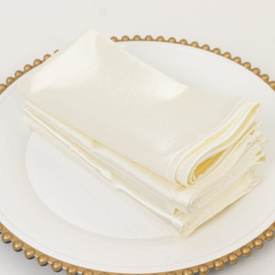 5 Pack Shimmer Pearl White Scuba Napkins â€“ 17’’x17’’ Wrinkle-Free & Stain-Resistant Cloth Table Napkins - Napkins