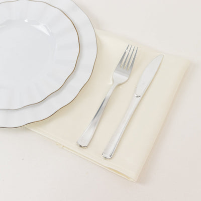 5 Pack Shimmer Pearl White Scuba Napkins â€“ 17’’x17’’ Wrinkle-Free & Stain-Resistant Cloth Table Napkins - Napkins