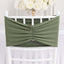 5 Pack Spandex Chair Sashes Dusty Sage Green Ruffled Style - Wide Easy to Use Stretch Chair Bands 8"x13"