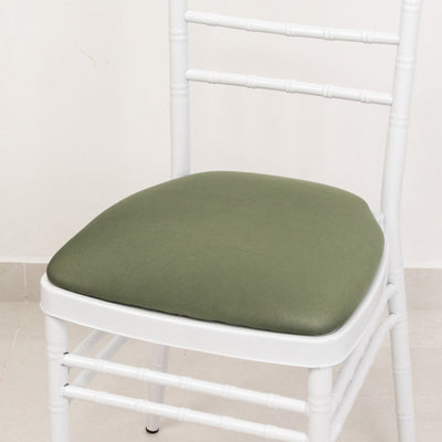 5 Pack Spandex Seat Pad Slipcovers for Chiavari Chairs Dusty Sage Green - Washable Stretch Fitted Design for Dining