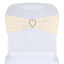 5 Pack Stretch Spandex Chair Sashes Beige - Fitted Finish Two Ply Heavy Duty Chair Bands 5"x12"