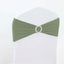 5 Pack Stretch Spandex Chair Sashes Dusty Sage Green - Reusable Chair Bands with Silver Diamond Ring Slide Buckle 5"x14"