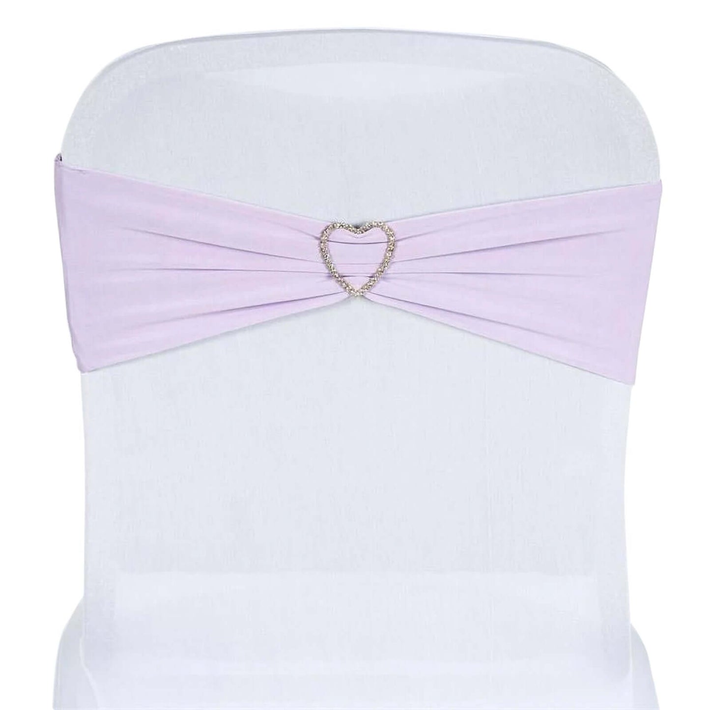 5 Pack Stretch Spandex Chair Sashes Lavender Lilac - Fitted Finish Two Ply Heavy Duty Chair Bands 5"x12"