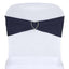 5 Pack Stretch Spandex Chair Sashes Navy Blue - Fitted Finish Two Ply Heavy Duty Chair Bands 5"x12"