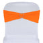 5 Pack Stretch Spandex Chair Sashes Orange - Fitted Finish Two Ply Heavy Duty Chair Bands 5"x12"