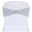 5 Pack Stretch Spandex Chair Sashes Silver - Fitted Finish Two Ply Heavy Duty Chair Bands 5"x12"