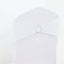 5 Pack Stretch Spandex Chair Sashes White - Classy Reusable Chair Bands with Silver Diamond Ring Slide Buckle 5"x14"