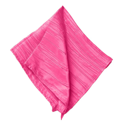 5 Pack Taffeta 20’’x20’’ Napkins Fuchsia Accordion - Accordion Crinkle Dinner Napkins - Napkins