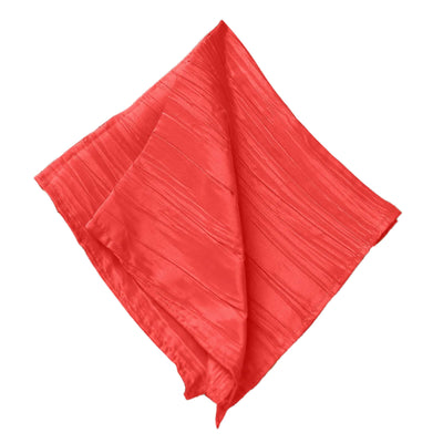 5 Pack Taffeta 20’’x20’’ Napkins Red - Accordion Crinkle Dinner Napkins - Napkins