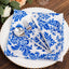 5 Pack Taffeta 20’’x20’’ Napkins Royal Blue/White Damask Flocking Design - Decorative Dinner Napkins - Napkins