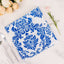 5 Pack Taffeta 20’’x20’’ Napkins Royal Blue/White Damask Flocking Design - Decorative Dinner Napkins - Napkins