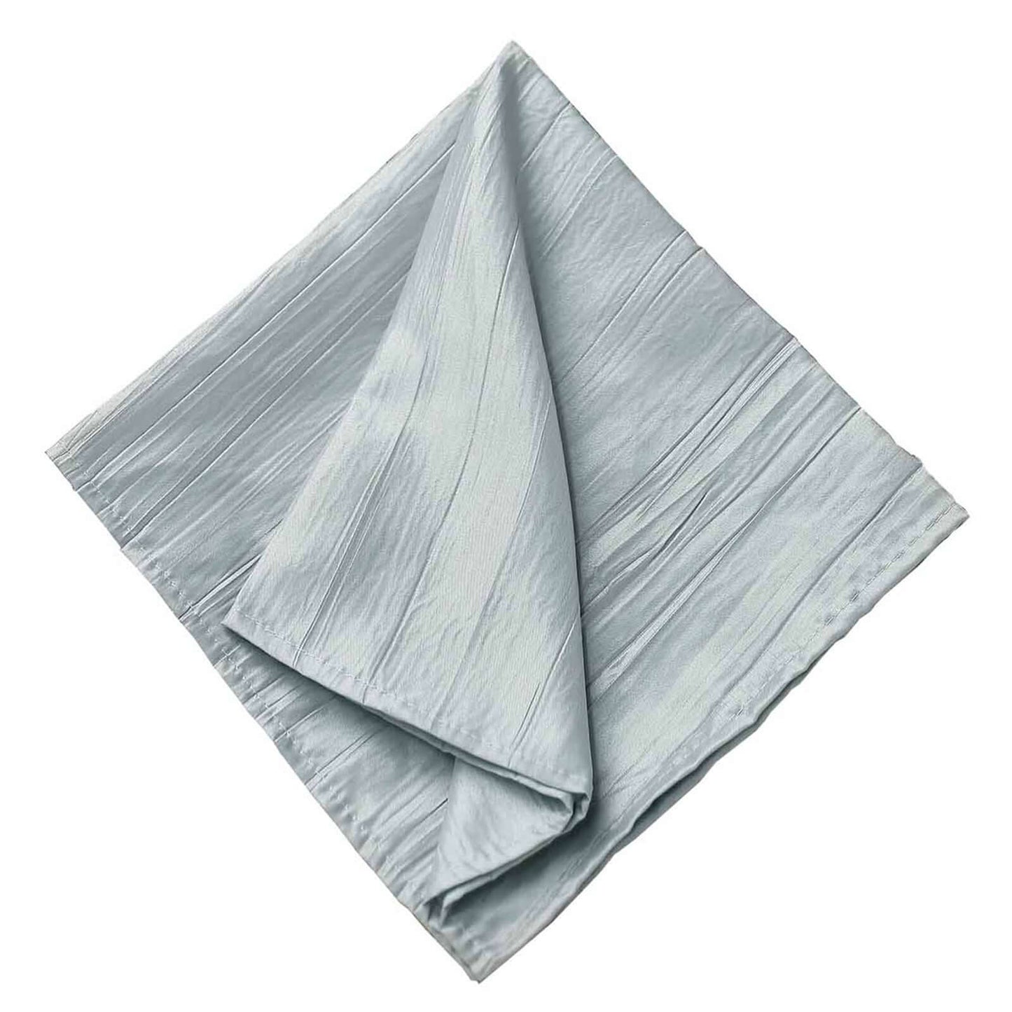 5 Pack Taffeta 20"x20" Napkins Silver - Accordion Crinkle Dinner Napkins