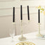 5-Pack Taper Candles Ribbed Wick Ribbon Wax Design Black - Premium Unscented Dinner Candles 9"