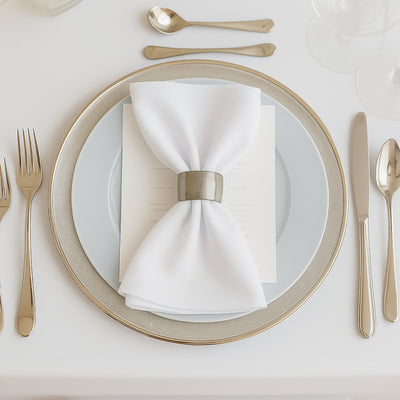 5 Pack White Scuba Napkins â€“ 17’’x17’’ Wrinkle-Free & Stain Resistant Cloth Napkins - Napkins