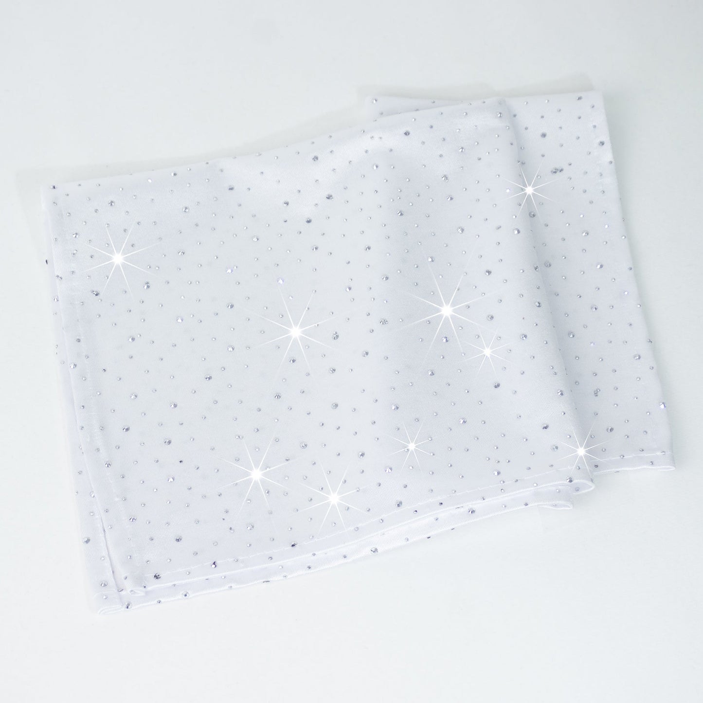 5-Pack White Scuba Polyester Napkins with Rhinestone Accents â€“ 20’’x20’’ Wrinkle-Free Reusable Cloth Napkins - Napkins