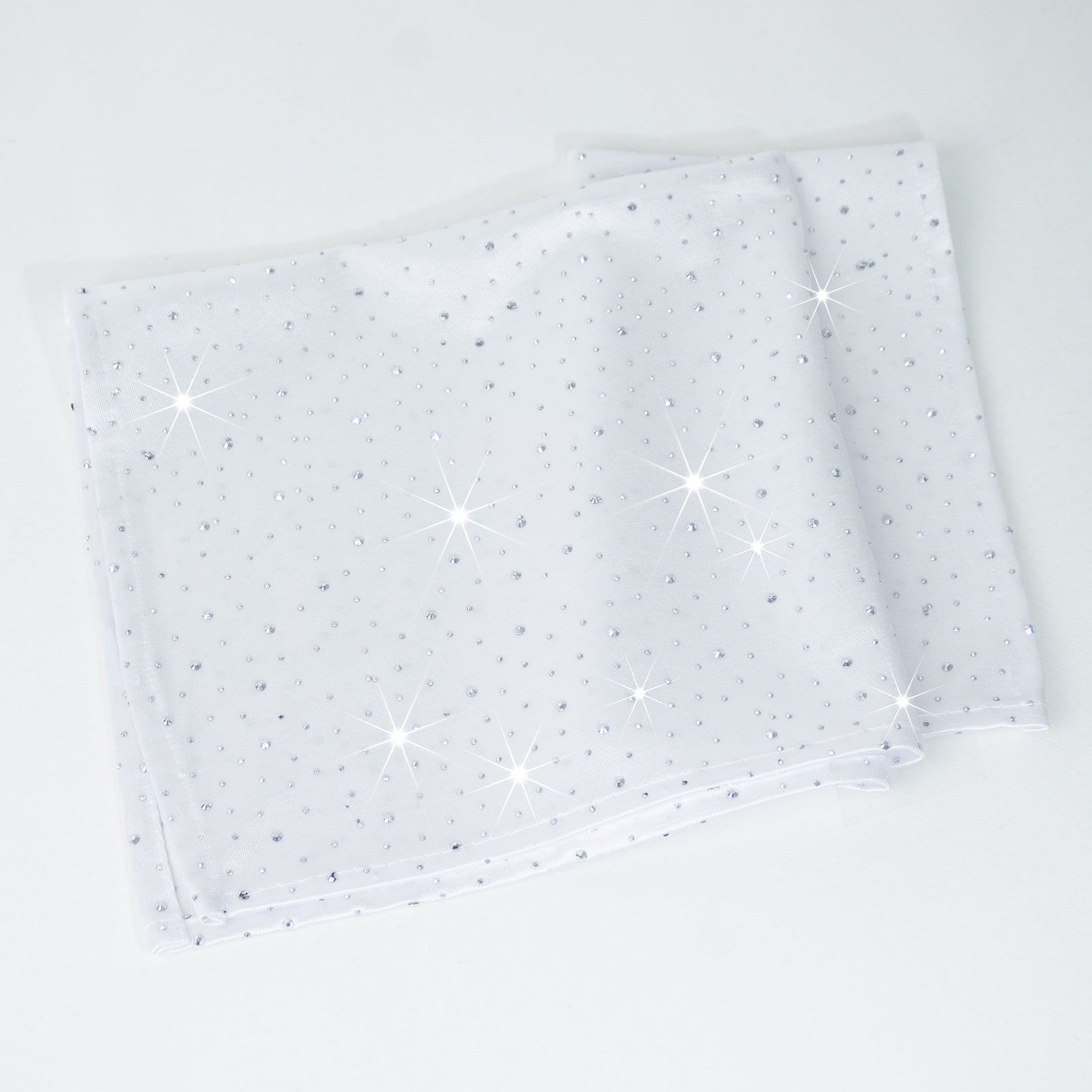 5-Pack White Scuba Polyester Napkins with Rhinestone Accents â€“ 20’’x20’’ Wrinkle-Free Reusable Cloth Napkins - Napkins