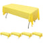 5-Pack Plastic Table Covers Yellow Rectangle - Reliable PVC Disposable Covers for Gatherings 54"x108"