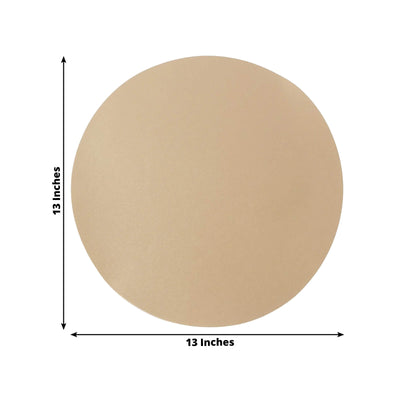 50 Pack 13’’ Round Disposable Paper Placemats â€“ Taupe Cardboard Dining Table Mats 120 GSM - Placemat