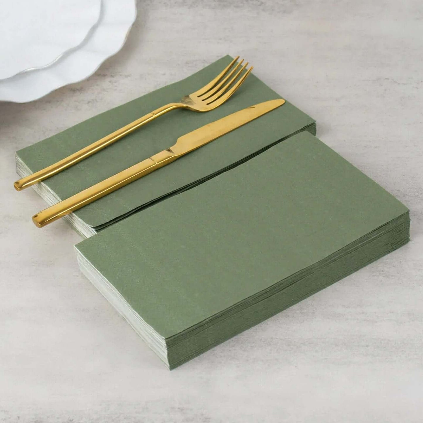 50-Pack Paper Napkins Dusty Sage Green - Soft Disposable 2-Ply Dinner Napkins for Weddings