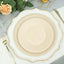 50-Pack Bagasse 8" Round Dessert Plates in Natural with Ribbed Rim