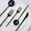 50-Pack Plastic Utensil Set Black - Premium Disposable Heavy Duty Sleek Flatware for Events