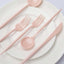 50-Pack Plastic Utensil Set Blush Pink - Premium Disposable Heavy Duty Sleek Flatware