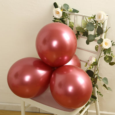 50 Pack Chrome Pink Biodegradable Latex Balloons 12’’ Thick Eco Friendly Metallic Party Balloons - Decorations