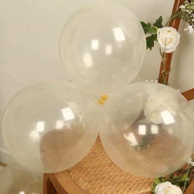 50 Pack Clear Biodegradable Balloons 12’’ Thickened Extra Strong Eco-friendly Latex Helium Party Balloons - Decorations