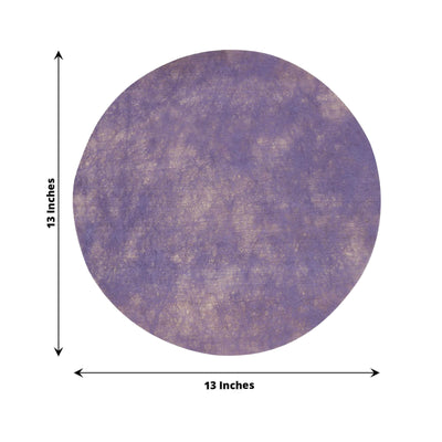 50 Pack Disposable Lavender Lilac Placemats 13’’ Non-Woven Mesh Fiber Round Table Mats for Dining & Events - Placemat