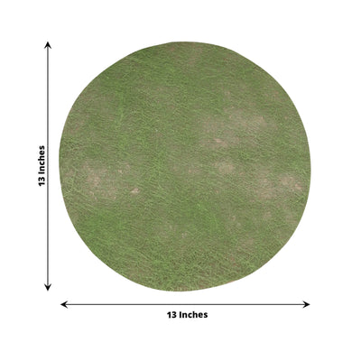 50 Pack Disposable Olive Green Placemats 13’’ Non-Woven Mesh Fiber Round Table Mats for Dining & Events - Placemat