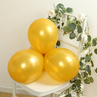 50 Pack Gold Biodegradable Balloons 12’’ Thickened Extra Strong Eco-friendly Latex Helium Party Balloons - Decorations