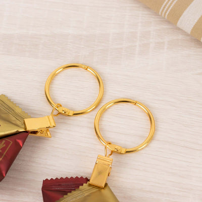 50 Pack Gold Metal Openable Curtain Clip Rings Heavy Duty Rustproof Drapery Backdrop Clip Hangers - 1.5’’ - Backdrops