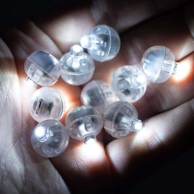 50-Pack LED Mini Balloon Lights Round White - Waterproof Battery Operated Balls 0.5’’ - LED