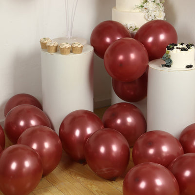 50 Pack Matte Pastel Burgundy Biodegradable Balloons 12’’ Round Eco-friendly Thick Latex Party Balloons - Decorations