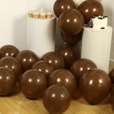 50 Pack Matte Pastel Cinnamon Brown Biodegradable Balloons 12’’ Round Eco-friendly Thick Latex Party Balloons