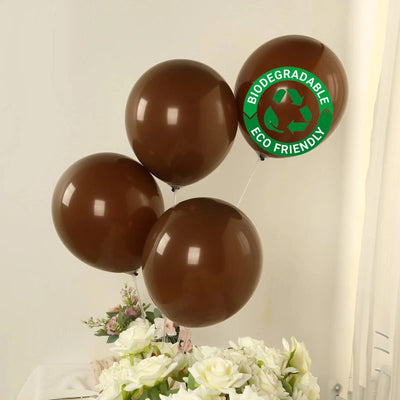 50 Pack Matte Pastel Cinnamon Brown Biodegradable Balloons 12’’ Round Eco-friendly Thick Latex Party Balloons