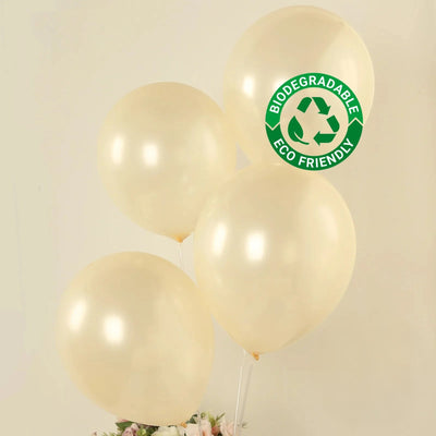 50 Pack Matte Pastel Cream Biodegradable Balloons 12’’ Round Eco-friendly Thick Latex Party Balloons - Decorations