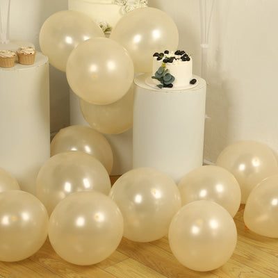 50 Pack Matte Pastel Cream Biodegradable Balloons 12’’ Round Eco-friendly Thick Latex Party Balloons - Decorations
