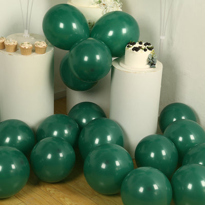 50 Pack Matte Pastel Hunter Emerald Green Biodegradable Balloons 12’’ Round Eco-friendly Thick Latex Party Balloons