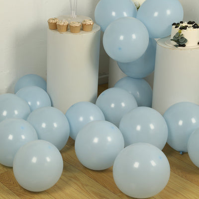 50 Pack Matte Pastel Ice Blue Biodegradable Balloons 12’’ Round Eco-friendly Thick Latex Party Balloons - Decorations