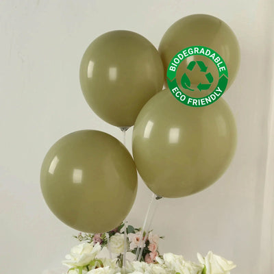 50 Pack Matte Pastel Olive Green Biodegradable Balloons 12’’ Round Eco-friendly Thick Latex Party Balloons - Decorations