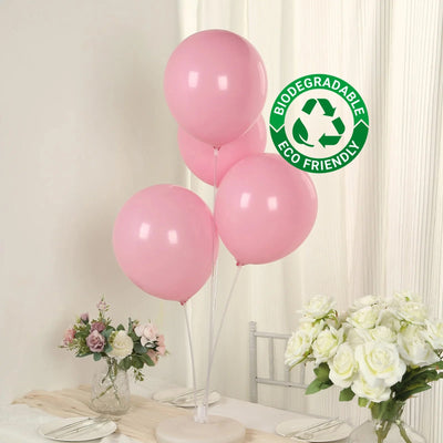 50 Pack Matte Pastel Pink Biodegradable Balloons 12’’ Round Eco-friendly Thick Latex Party Balloons - Decorations