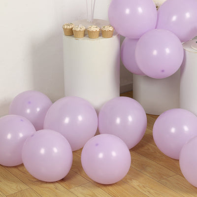 50 Pack Matte Pastel Purple Biodegradable Balloons 12’’ Round Eco-friendly Thick Latex Party Balloons - Decorations