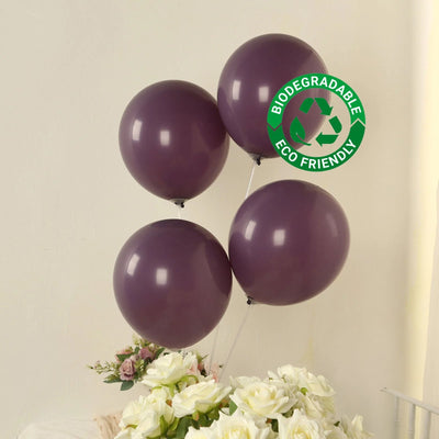 50 Pack Matte Pastel Violet Amethyst Biodegradable Balloons 12’’ Round Eco-friendly Thick Latex Party Balloons
