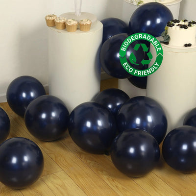 50 Pack Navy Blue Biodegradable Balloons 12’’ Thickened Extra Strong Eco-friendly Latex Helium Party Balloons