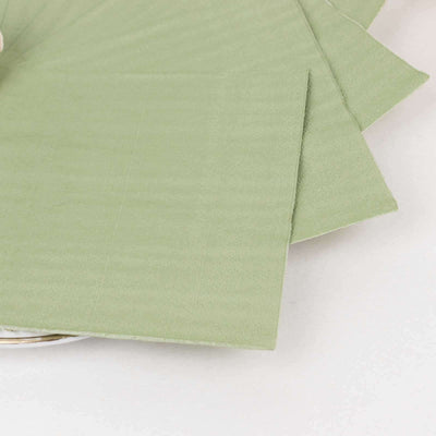 50-Pack Paper Beverage Napkins Sage Green - 2 Ply Disposable Soft 18GSM Cocktail Napkins 5’’x5’’ - Napkins