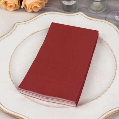 50-Pack Paper Napkins Burgundy - Soft Disposable 2-Ply Dinner Napkins for Weddings - Napkins