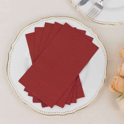 50-Pack Paper Napkins Burgundy - Soft Disposable 2-Ply Dinner Napkins for Weddings - Napkins